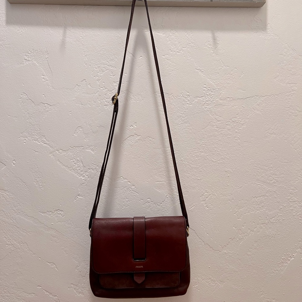 Fossil Women’s Kinley Crossbody - small, handbag, burgundy/plum.